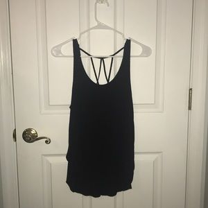Black cross back tank top